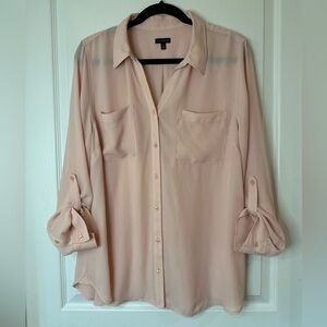 Talbots Light Pink Button-Down Shirt XL EUC